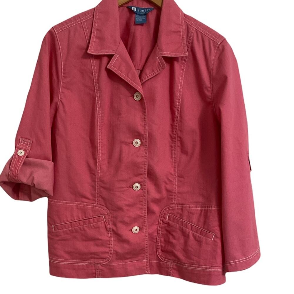 Koret 14 Petite lightweight Button up Jacket Roll Tab Sleeve Gorpcore Granola
